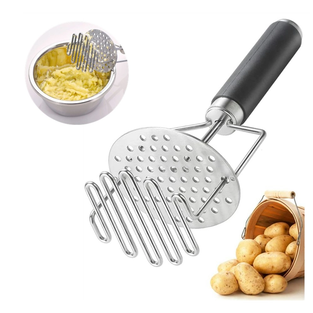 Double layer potato masher mash potato wave crusher-Sliver