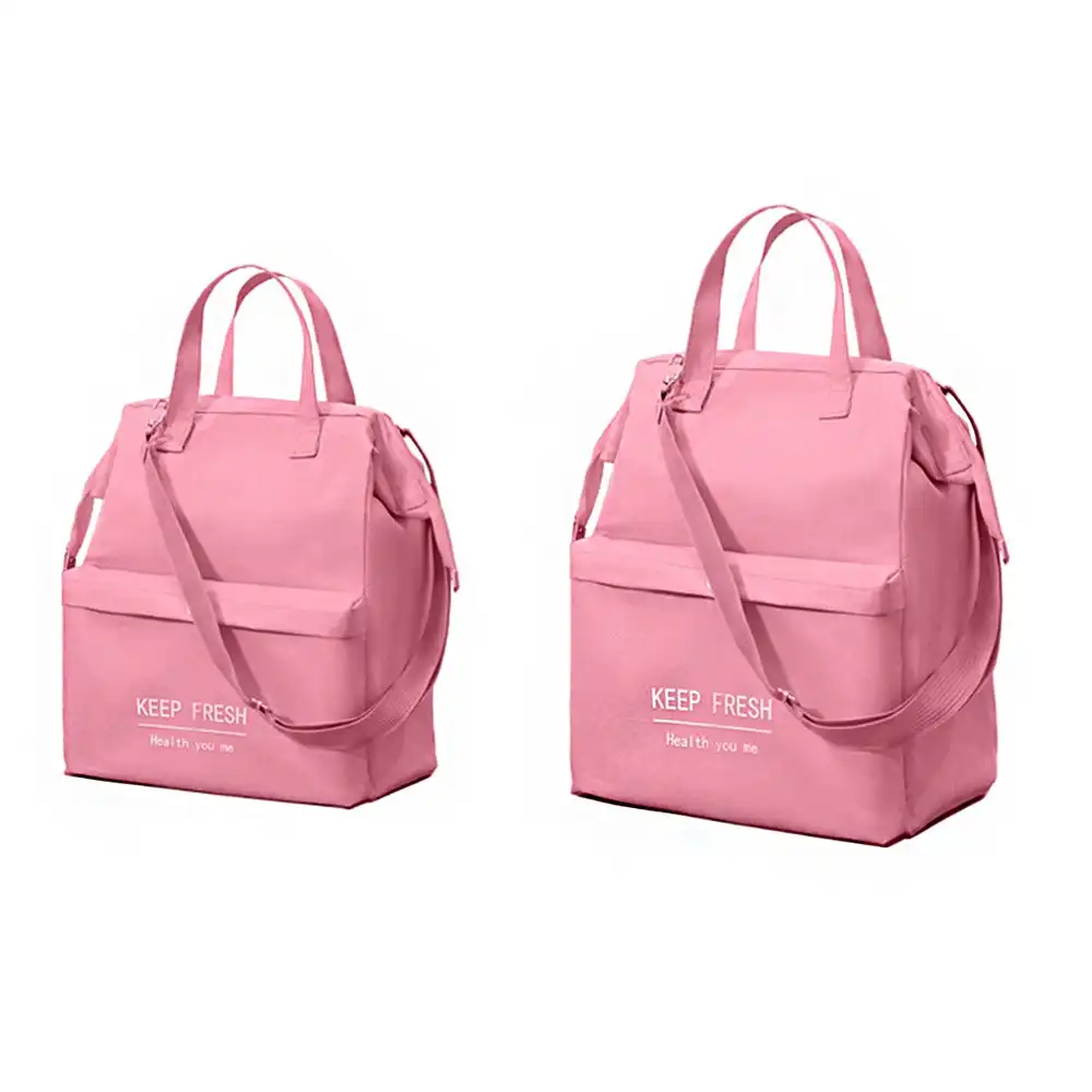 2Pcs Lunch Box Handbag Insulation Bag Thickening Insulation Bag Carry Lunch Bag