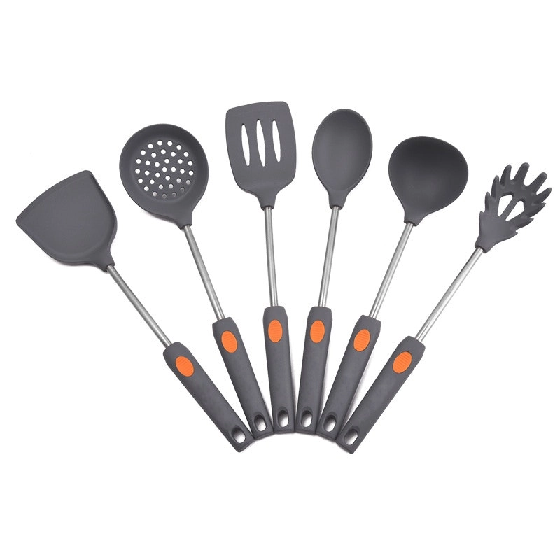 6 piece Stainless Steel Silicone Kitchen Utensils Set