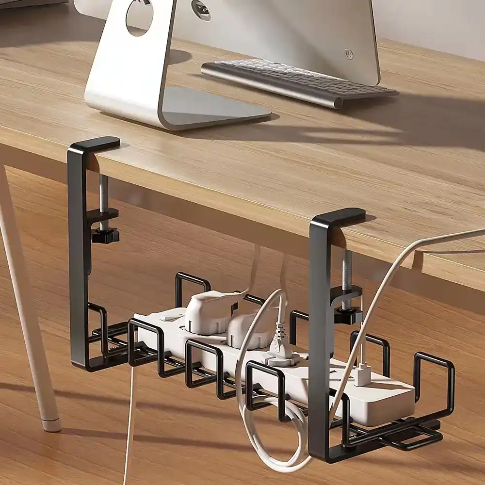 Adjustable and Removable Desks Cable Management Tray Matches Most Office Desks