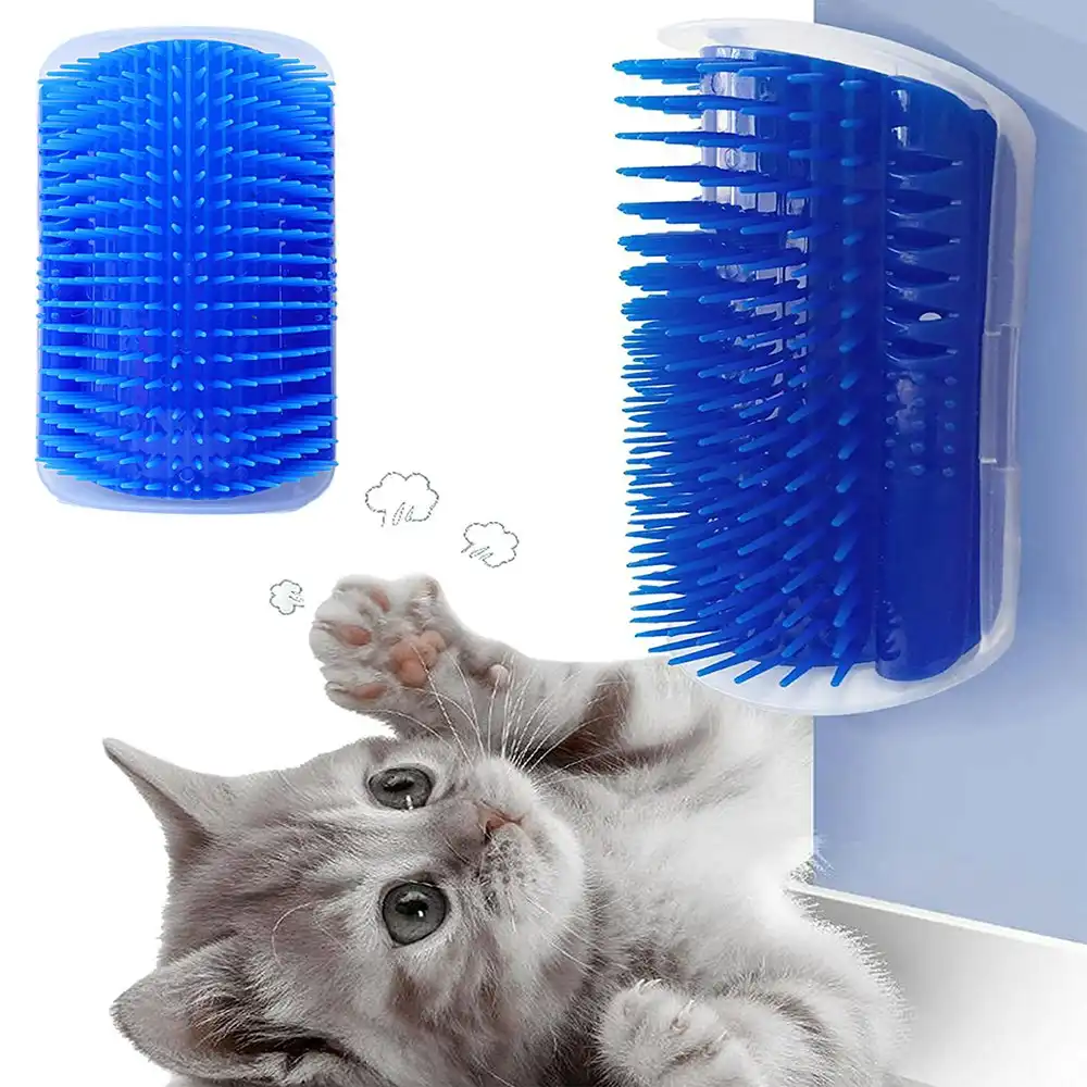 2 Pack Cat Grooming Brush Wall Corner Groomers Soft Grooming Brush Massage Combs