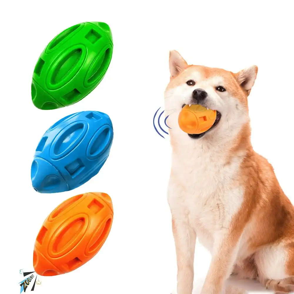 Squeaky Dog Toys for Aggressive Chewers Rubber Puppy Chew Ball