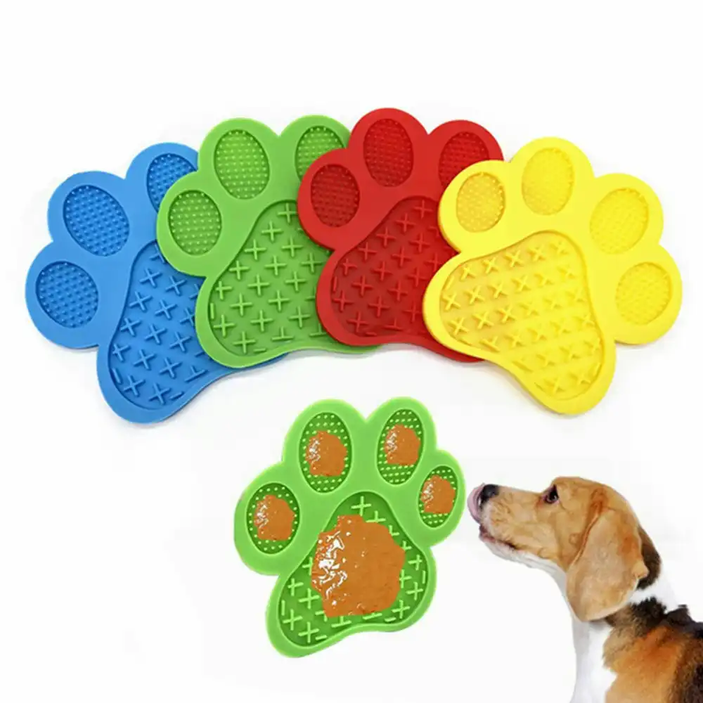 4 Pack Pet Silicone Lick Pad Slower Feeder Pad Cats Dog Lick Mat Feeder Mat