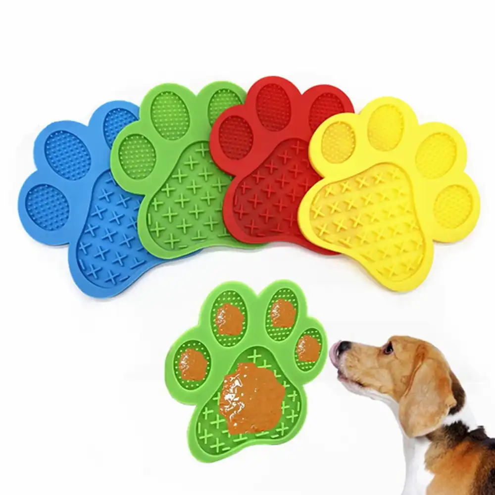 4 Pack Pet Silicone Lick Pad Slower Feeder Pad Cats Dog Lick Mat Feeder Mat