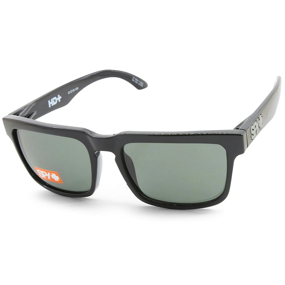 Spy Helm Shiny Black/HD Plus Grey-Green Men's Lifestyle Sunglasses