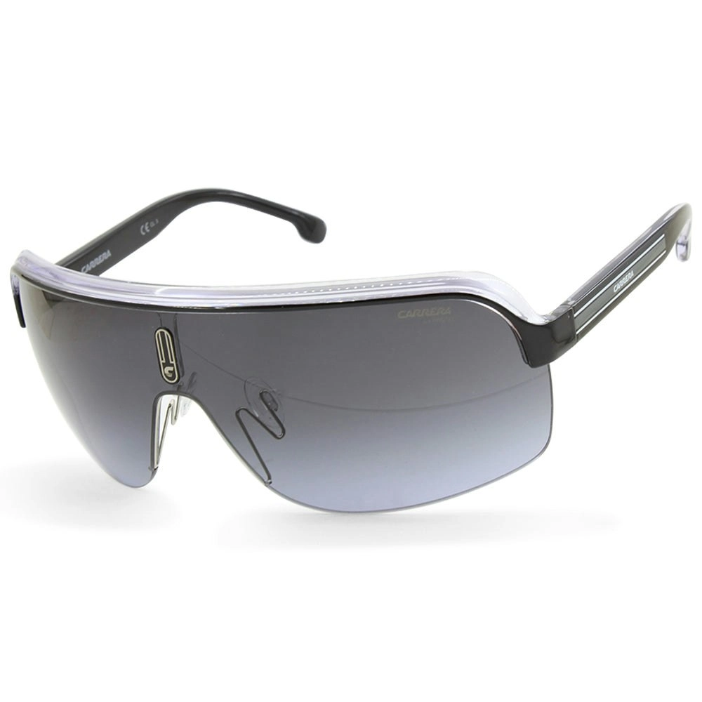 Carrera Topcar 1/N Black on Clear/Grey Gradient Unisex Shield Sunglasses 8OS/90