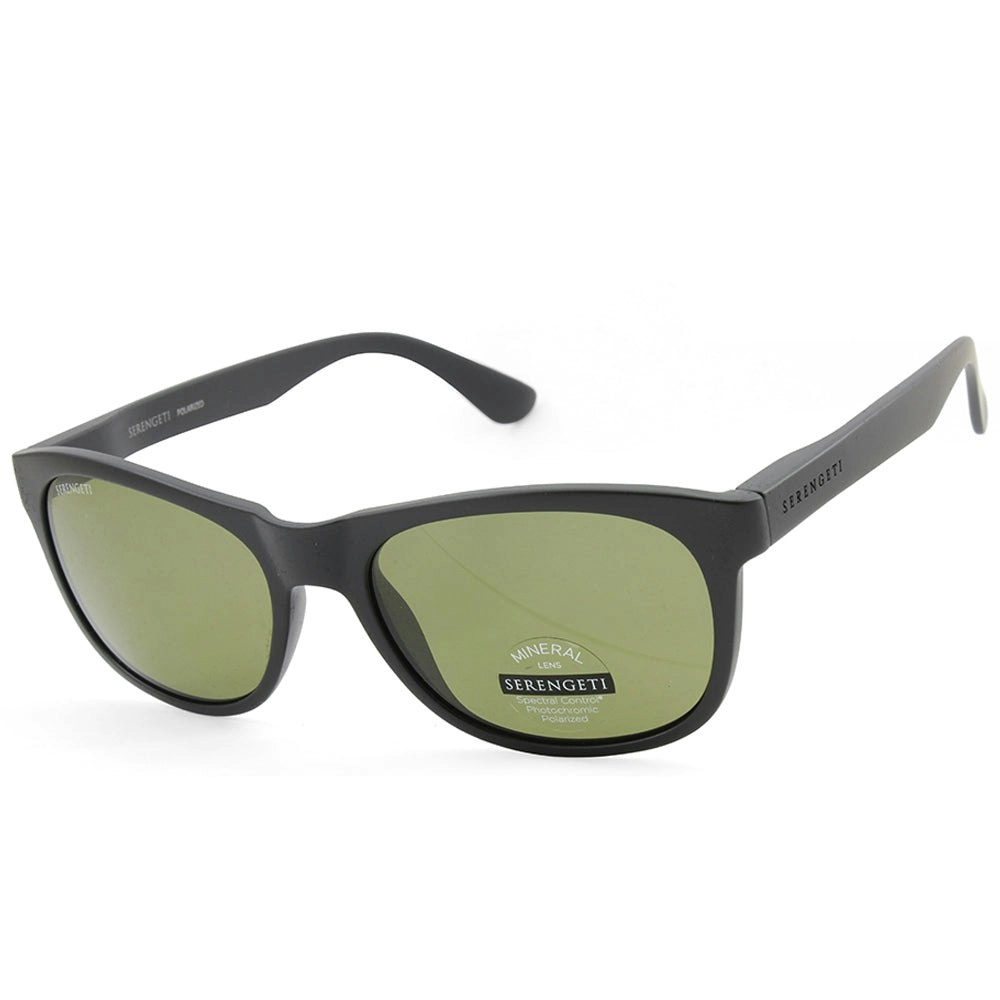 Serengeti Anteo Matte Black/Green 555nm Polarised Unisex Sunglasses 8667