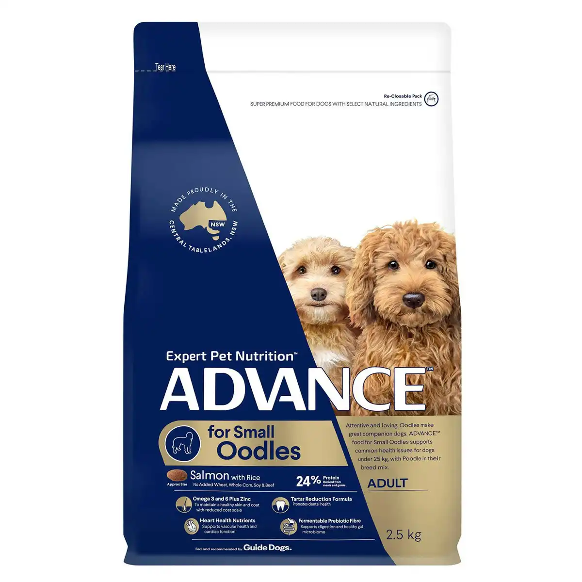 ADVANCE Adult Small Breed Oodles Salmon With Rice Dog Dry Food 2.5 Kg
