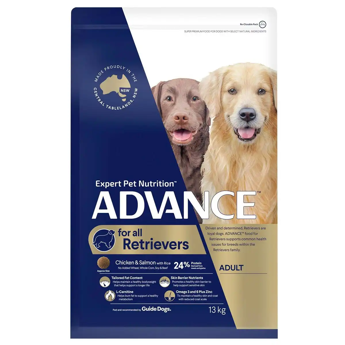 ADVANCE Retrievers Adult Large Breed Chicken & Salmon with Rice Dry Dog Food 13 Kg