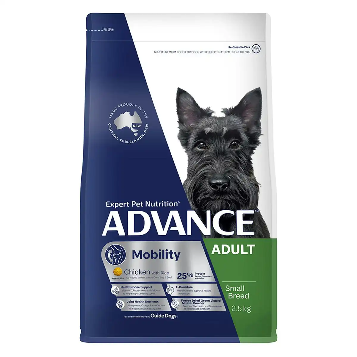 ADVANCE Mobility Adult Small Breed Chicken with Rice Dry Dog Food 2.5 Kg
