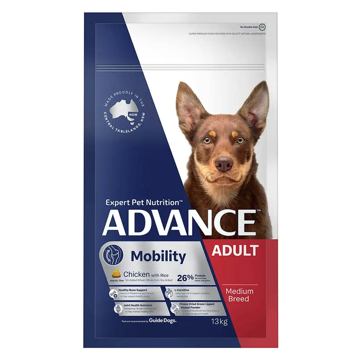 ADVANCE Mobility Adult Medium Breed Chicken with Rice Dry Dog Food 13 Kg