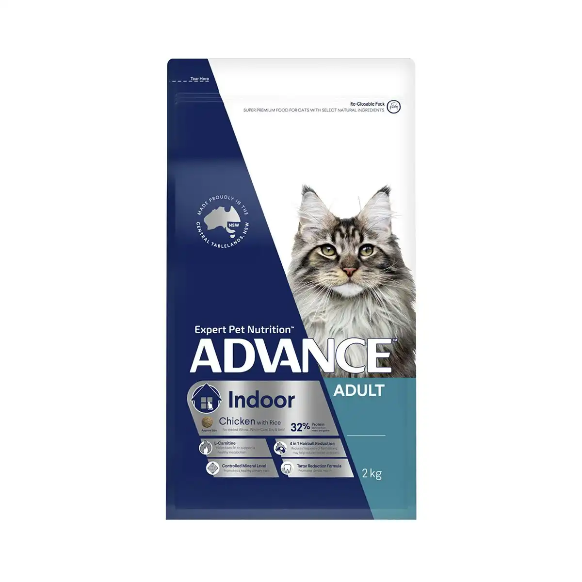ADVANCE Indoor Adult Cat Chicken With Rice Dry Cat Food 2 Kg