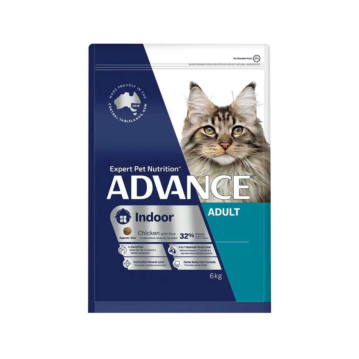 ADVANCE Indoor Adult Cat Chicken With Rice Dry Cat Food 6 Kg
