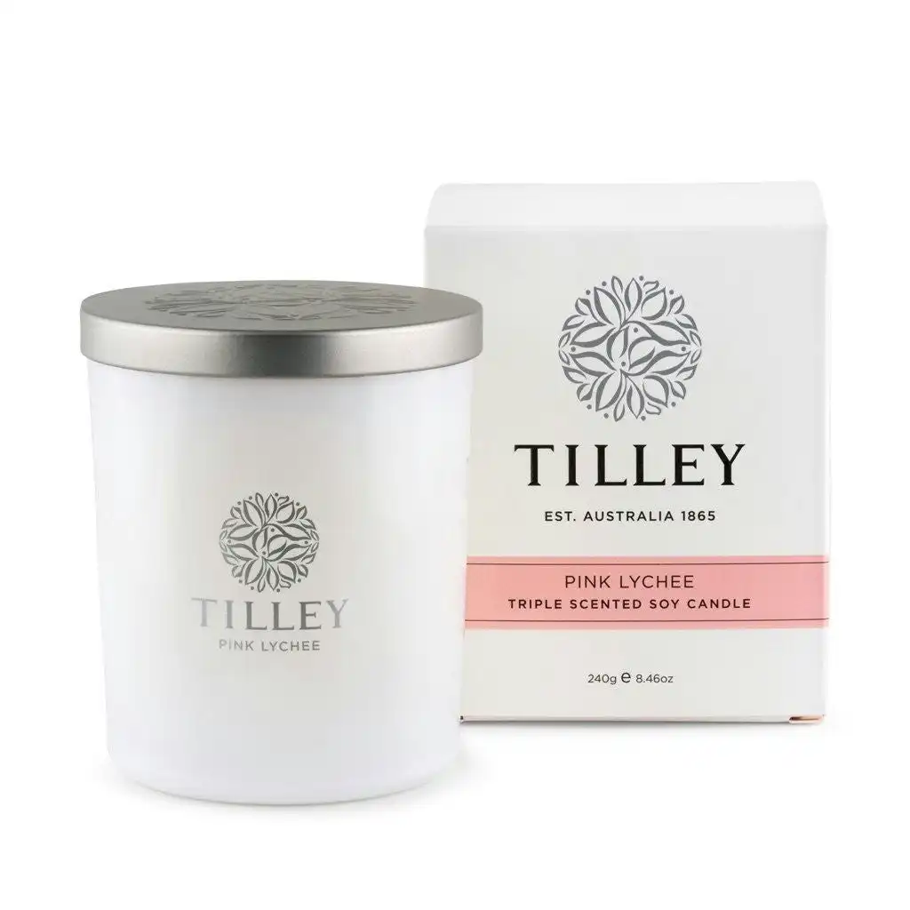 Tilley Classic White - Soy Candle 240g - Pink Lychee