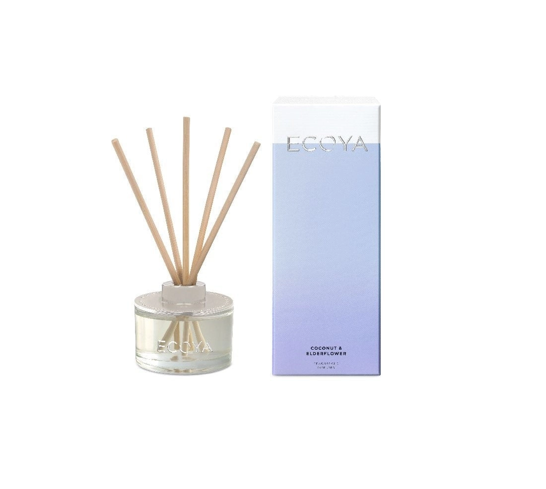 Ecoya Mini Reed Diffuser 50ml - Coconut & Elderflower