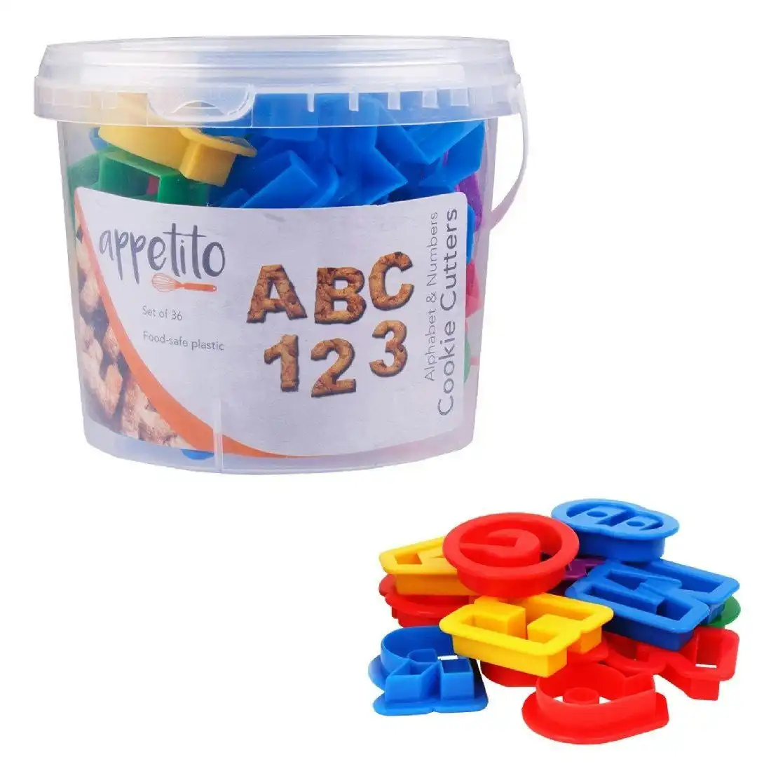 Appetito Alphabet & Number Cookie Cutter Set 36pc