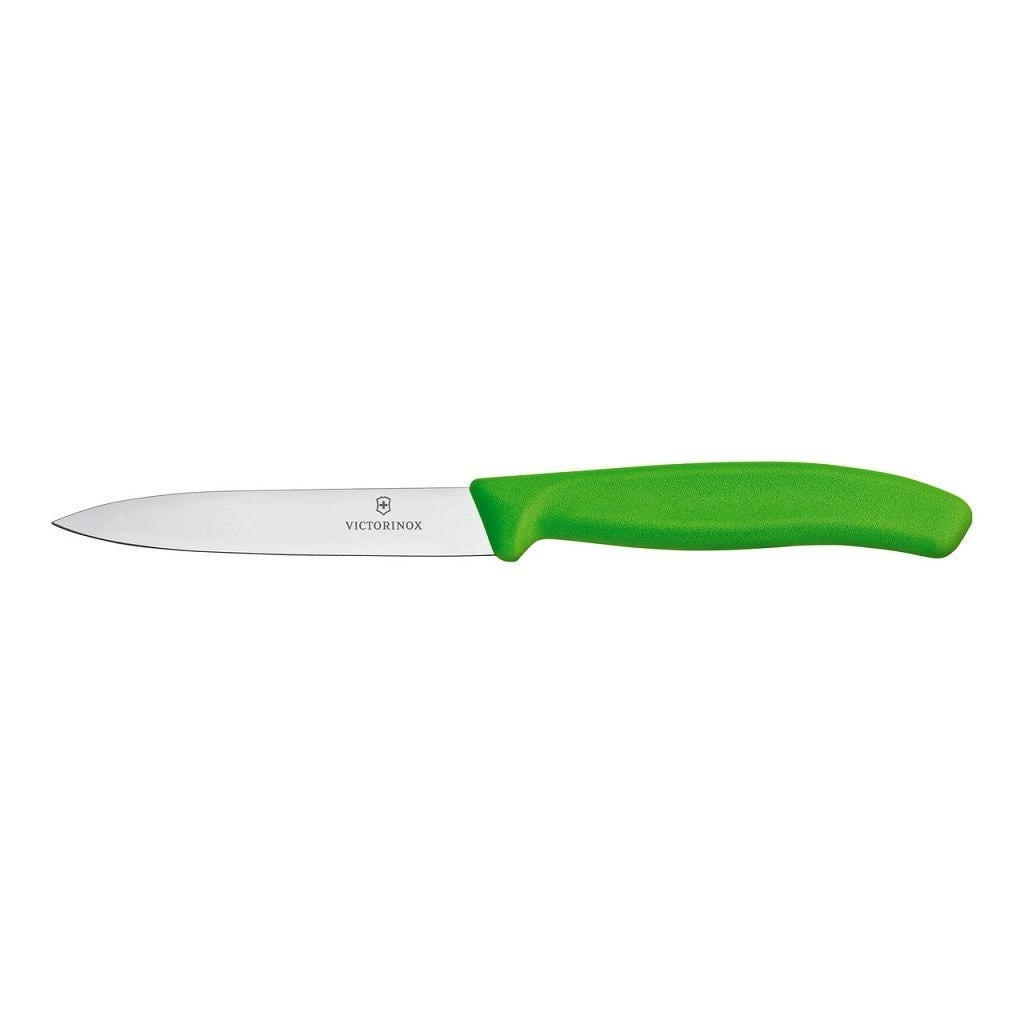 Victorinox Paring Knife Pointed Tip Straight 10cm - Green