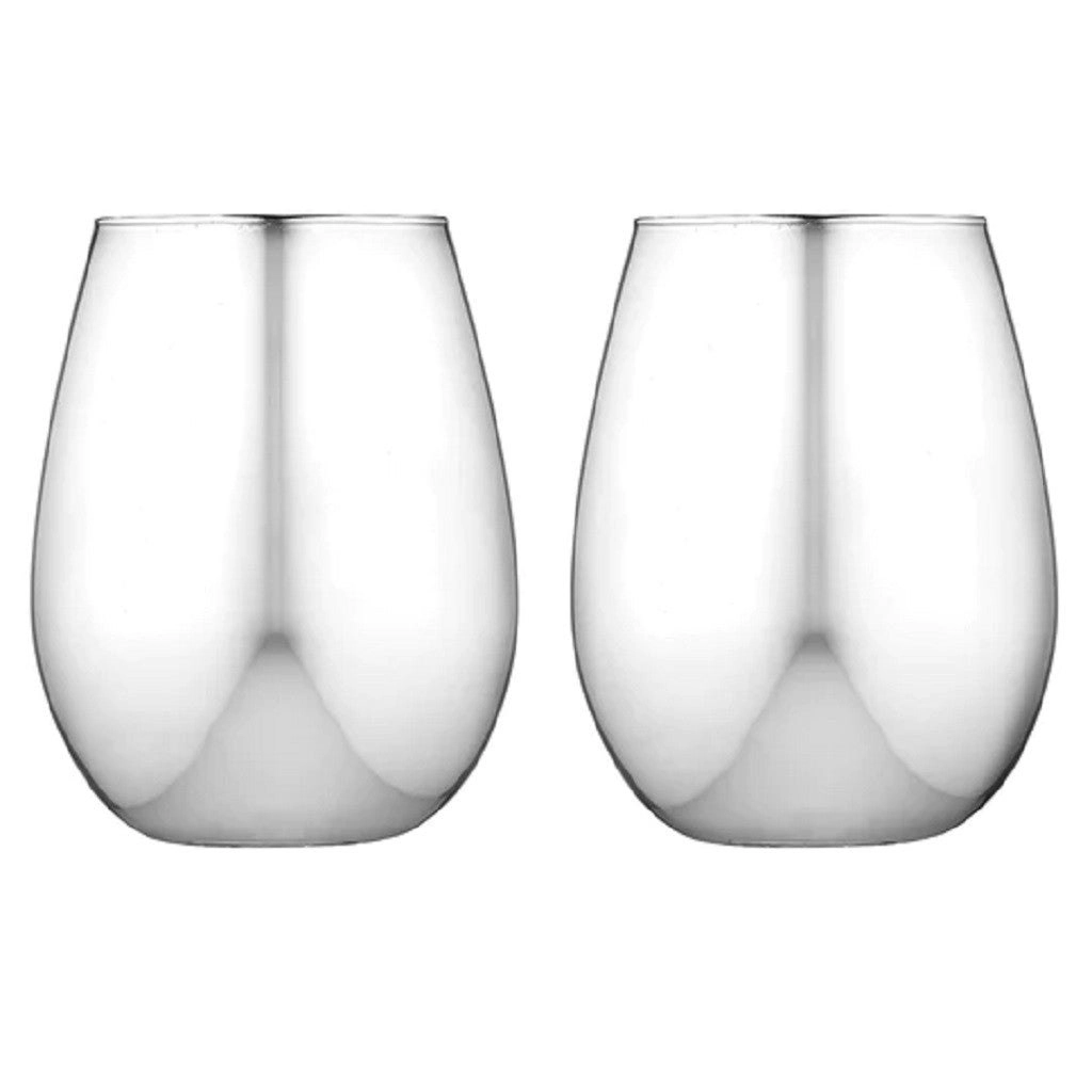 Tempa Aurora Silver 2pk Glass Tumbler