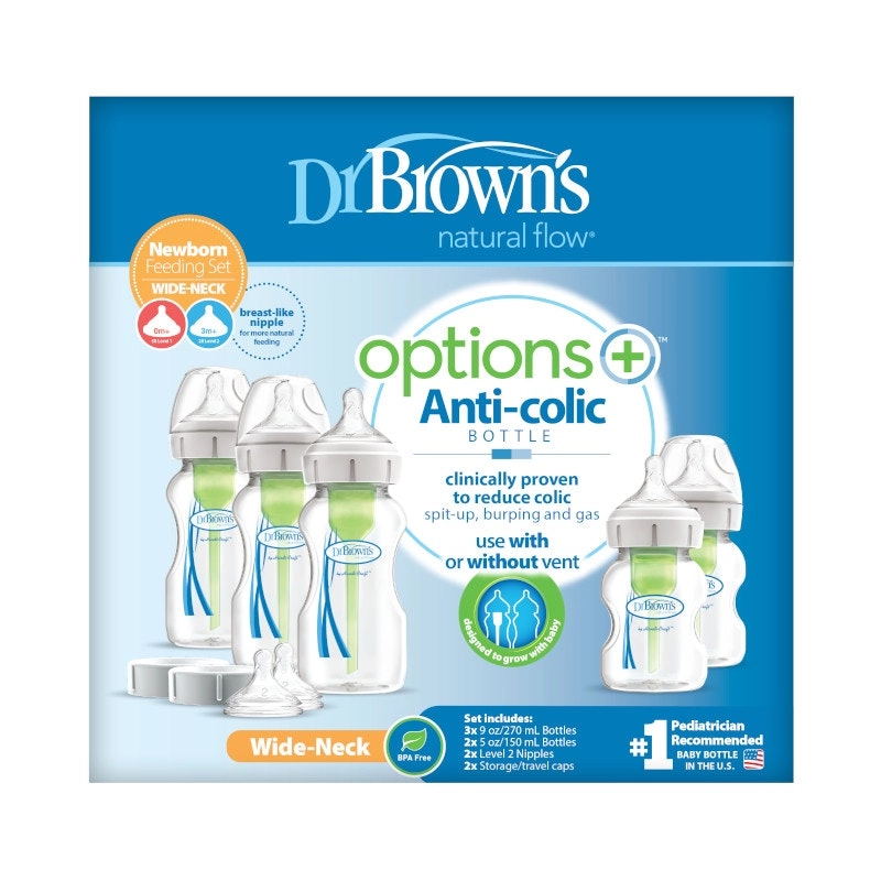 Dr Browns Wide Neck Options+ Newborn Feeding Set