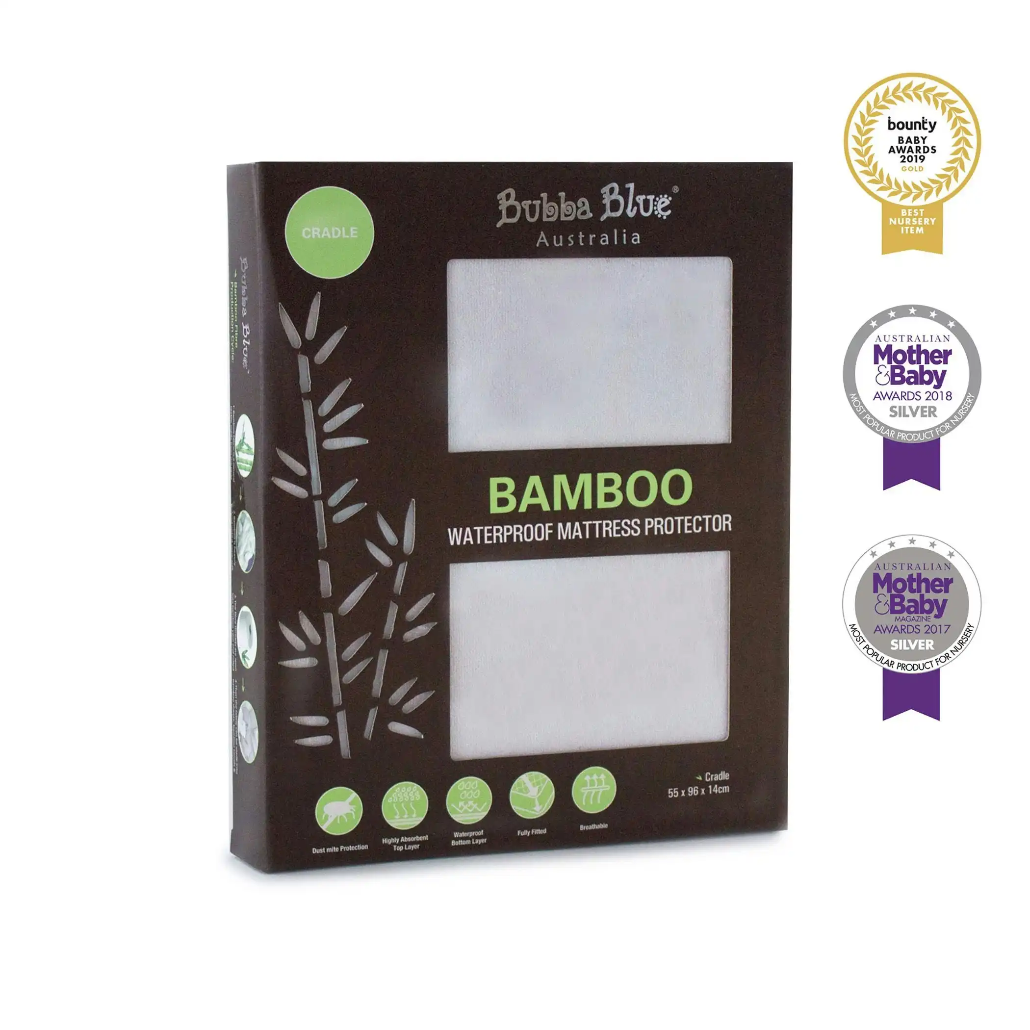 Bubba Blue Bamboo Mattress Protector Cradle