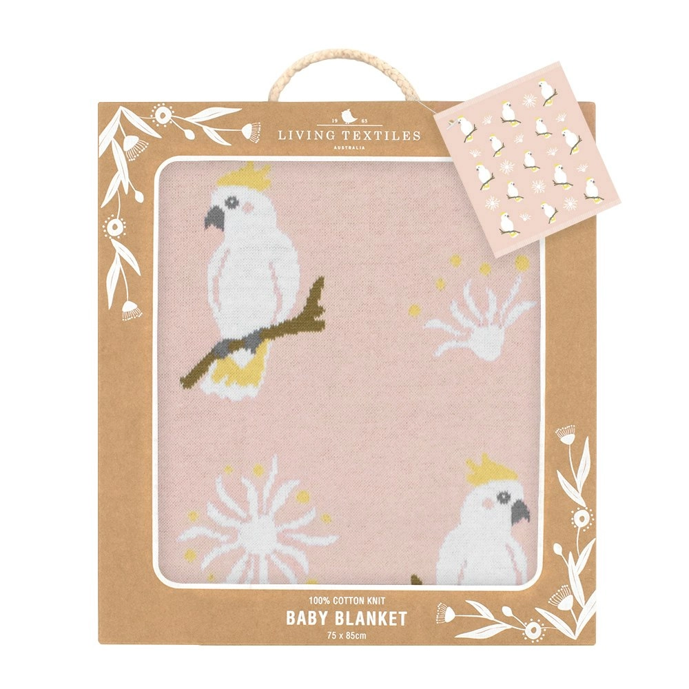 Living Textiles Baby Blanket Cockatoo/Blush