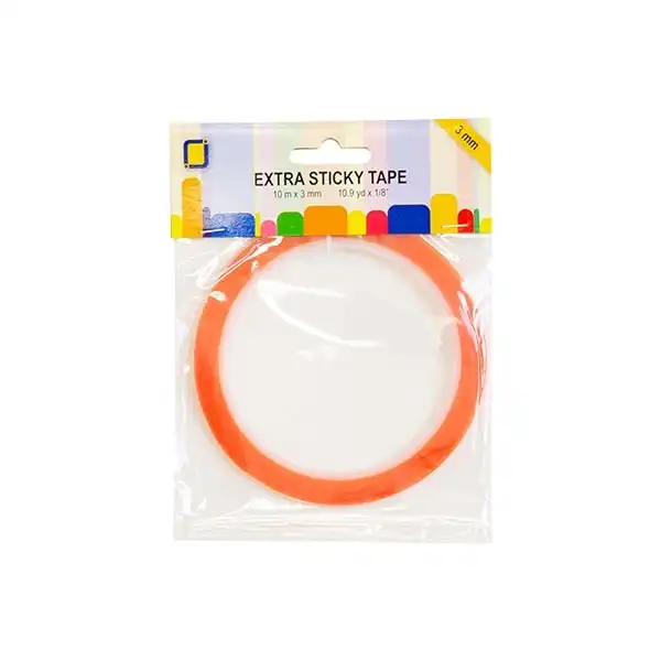 Best Creation Extra Sticky Tape, Red- 3mm x 10m