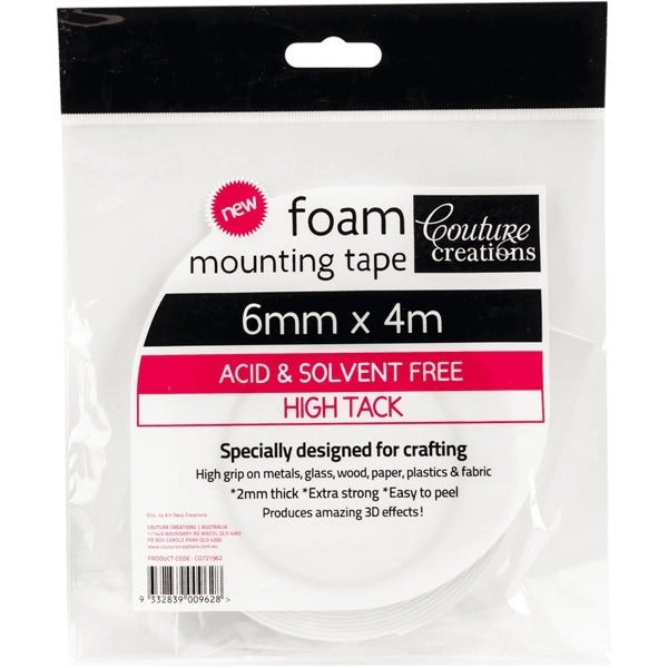 Couture Creations Foam Mounting Tape, High Tack- 6mm x 4m