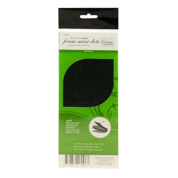 Couture Creations Adhesive 3D Foam, Black- Mini Dots (150pcs)