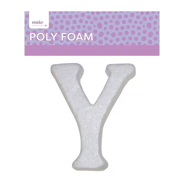 Makr Polyfoam, Uppercase Y- 15cm White