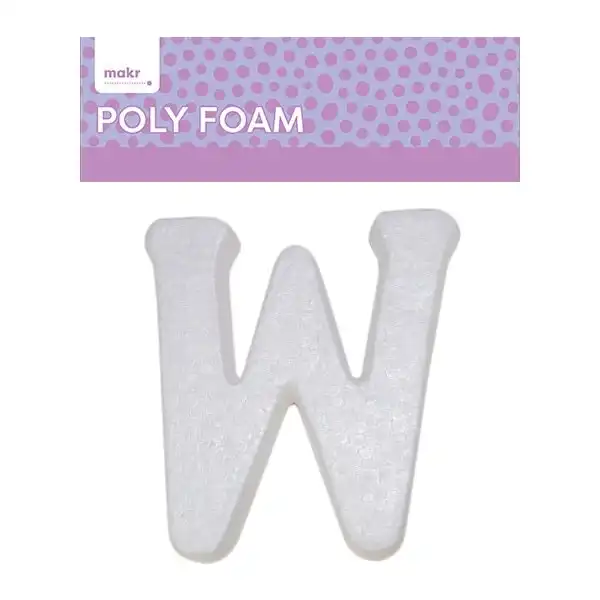 Makr Polyfoam, Uppercase W- 15cm White