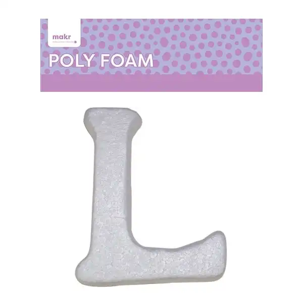Makr Polyfoam, Uppercase L- 15cm White