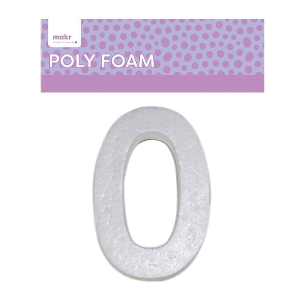 Makr Polyfoam, Large Numeral 0- 15cm White