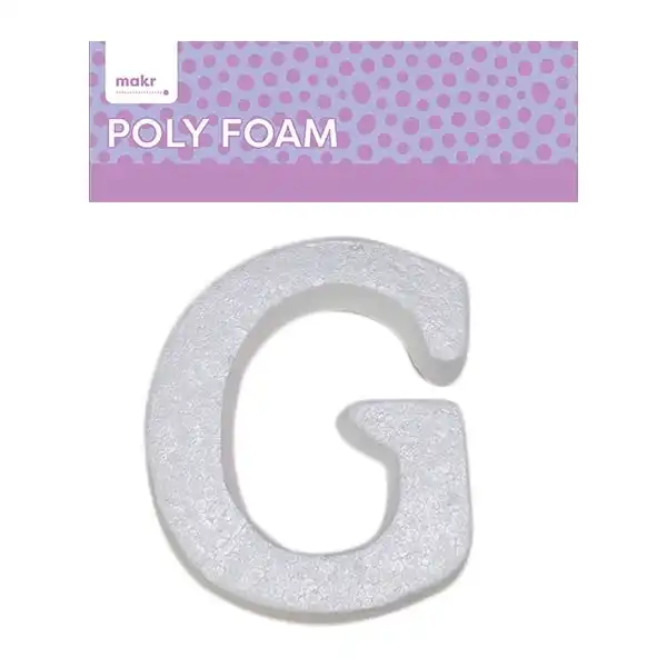Makr Polyfoam, Uppercase G- 15cm White