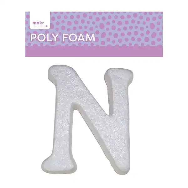 Makr Polyfoam, Uppercase N- 15cm White