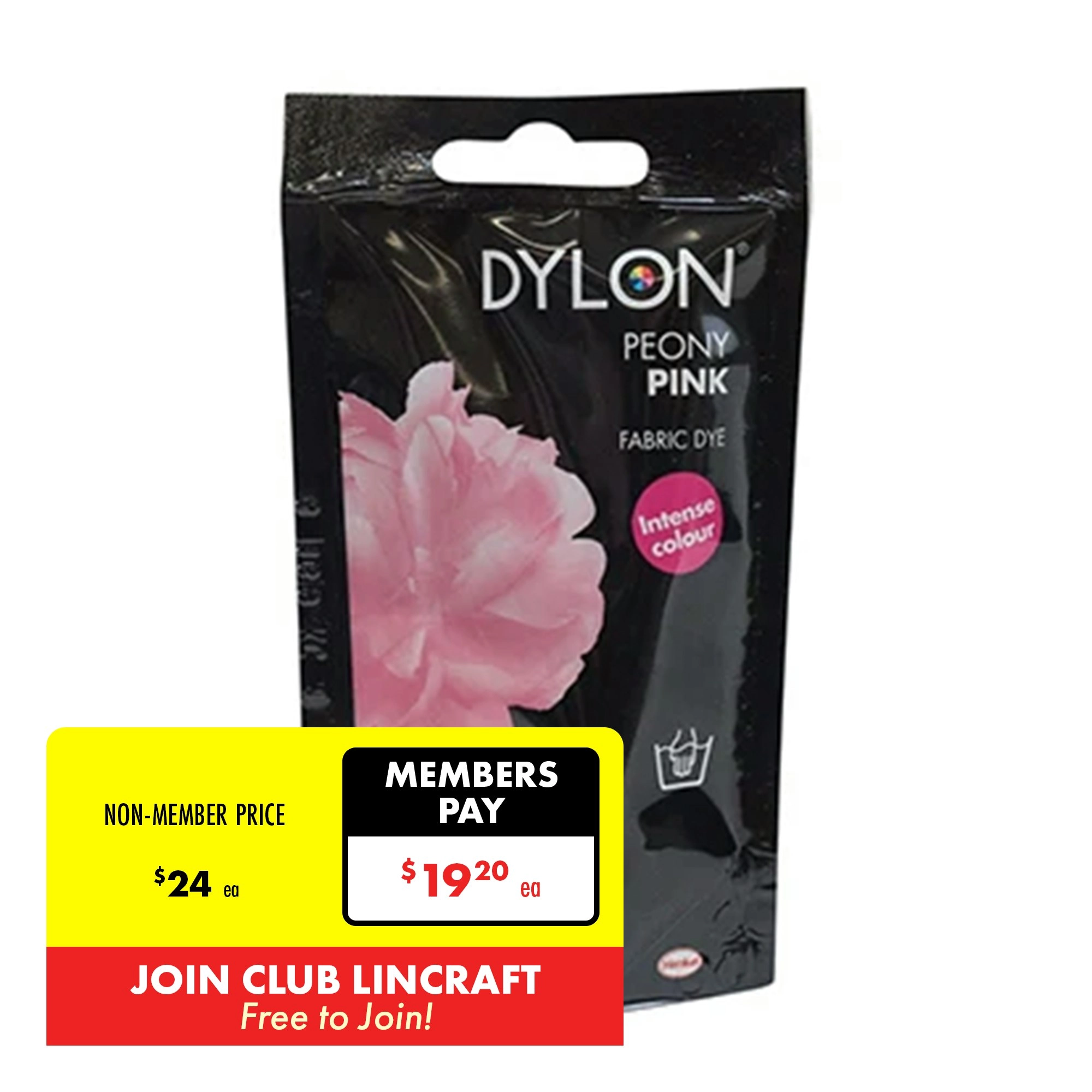 Dylon Hand Fabric Dye, Peony Pink- 50g