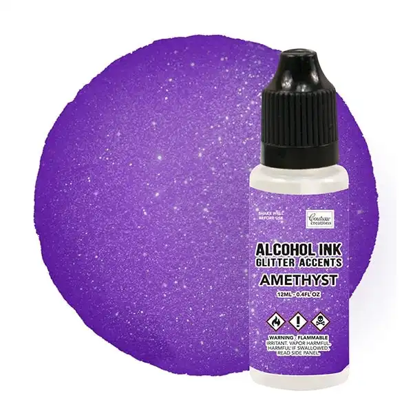 Couture Creations Glitter Accent Alcohol Ink - Amethyst - 12ml
