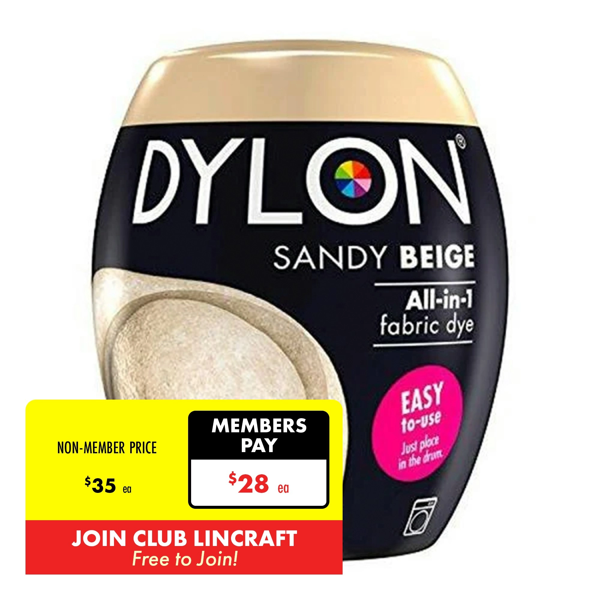 Dylon Fabric Dye, Sandy Beige- 350g