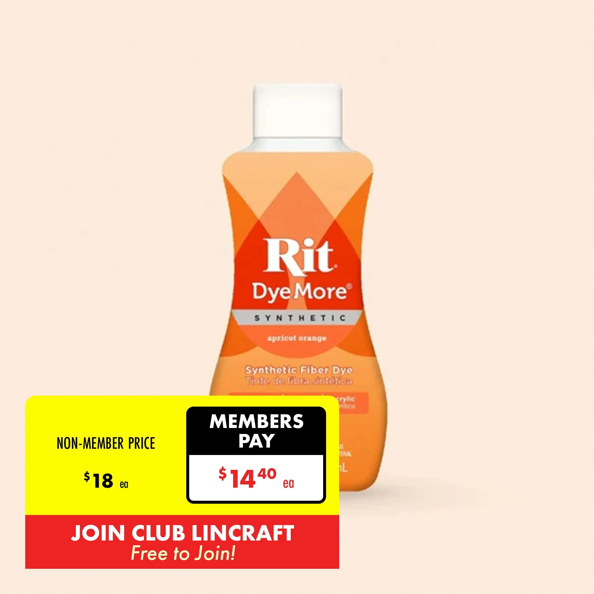 Rit DyeMore Synthetic, Apricot Orange- 207ml