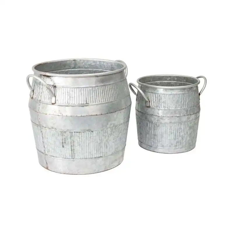 Willow & Silk Nested 38cm/30cm Set of 2 Barrel Pot/Planter