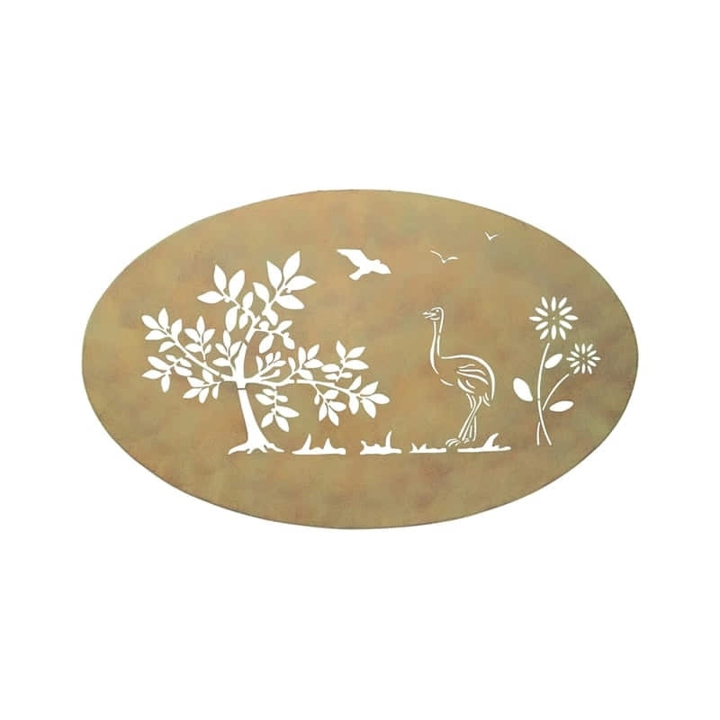 Willow & Silk Laser Cut 90cm Hanging Oval Nature Emu Wall Art/Decor