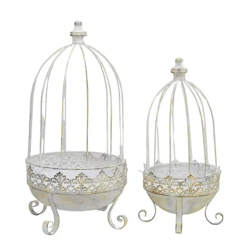 Willow & Silk Nested Cloche Planters on Designer Stands Set/2