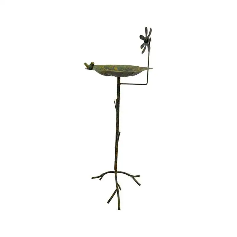 Willow & Silk 93cm Tall Lily Pad Metal Standing Bird Feeder