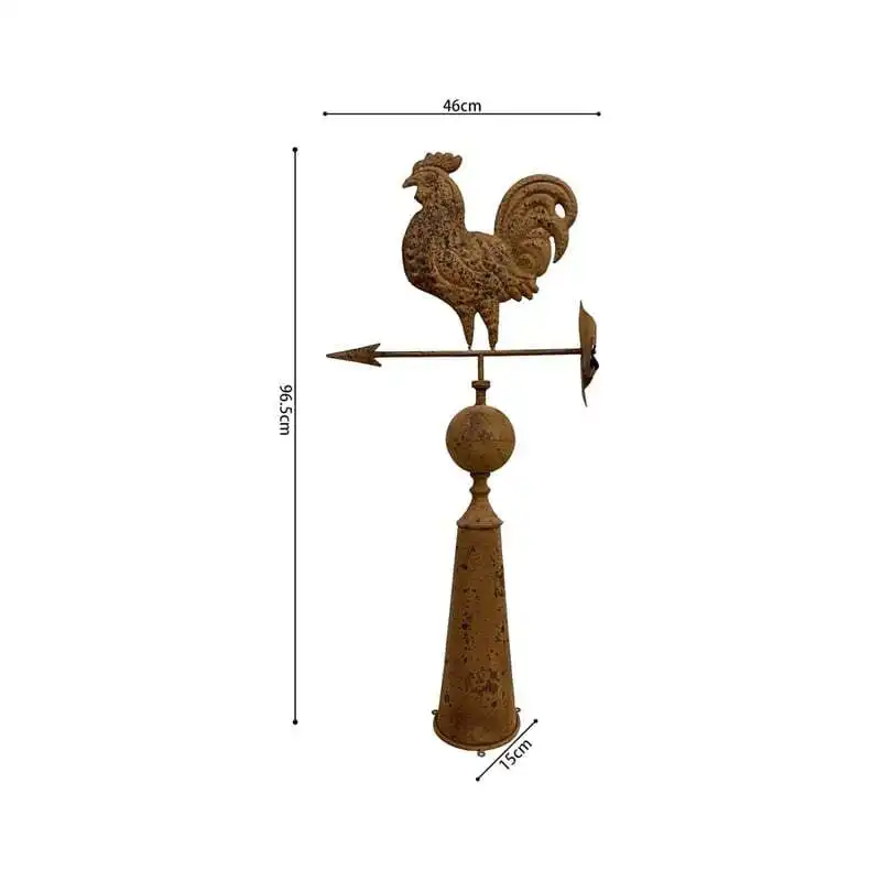 Willow & Silk Rustic 97cm Country Rooster Metal Weather Vane Ornament