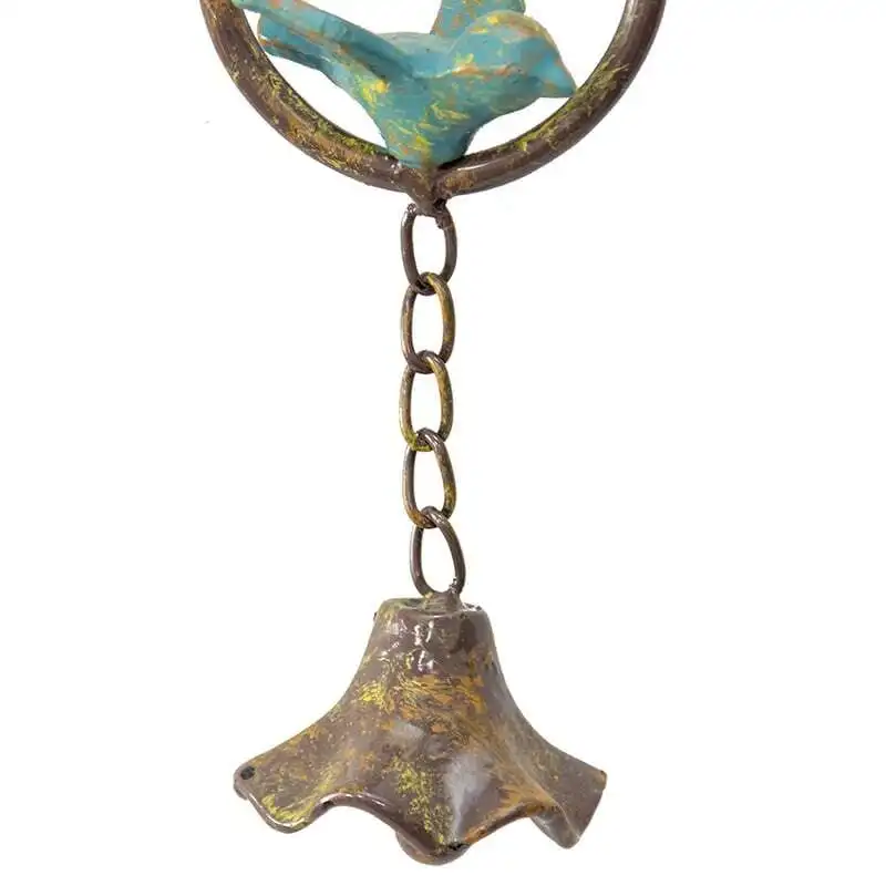 Willow & Silk Cast Iron 31.5cm Hanging Bluebird Garden Bell/Wind Chime