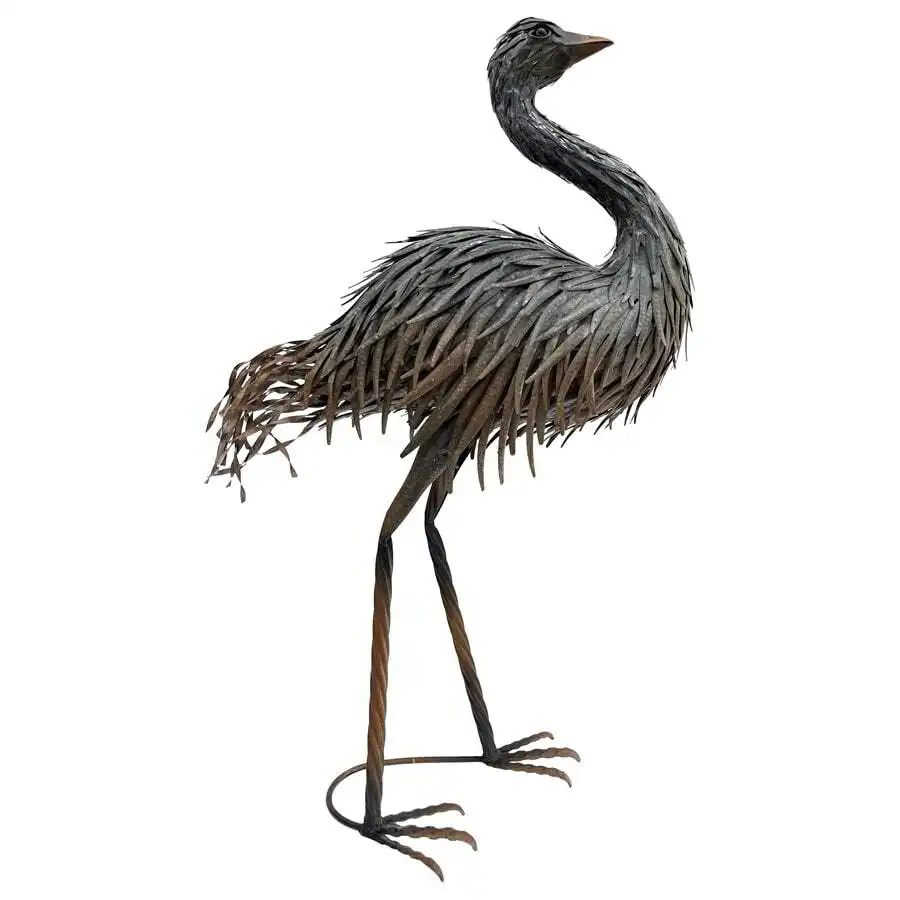 Animal Figurine Metal Emu Looking Up