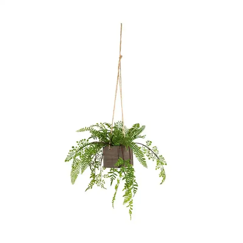 Willow & Silk 44cm Artificial Hanging Fern Pot/Planter Decor