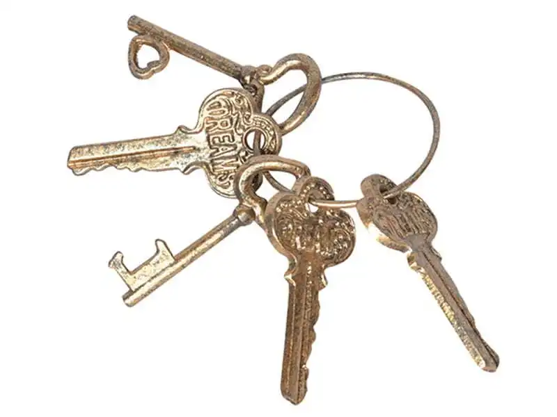 Willow & Silk Metal 18cm Golden Vintage Keys Bunch Ornament