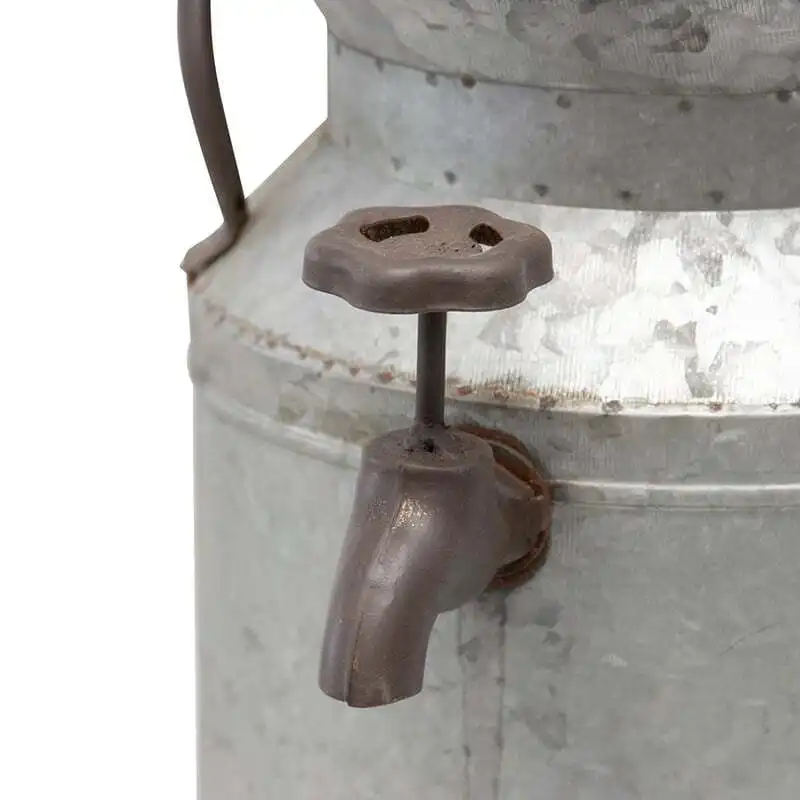 Willow & Silk Metal 45cm Galvanised Churn Pot/Planter w/Tap & Handles