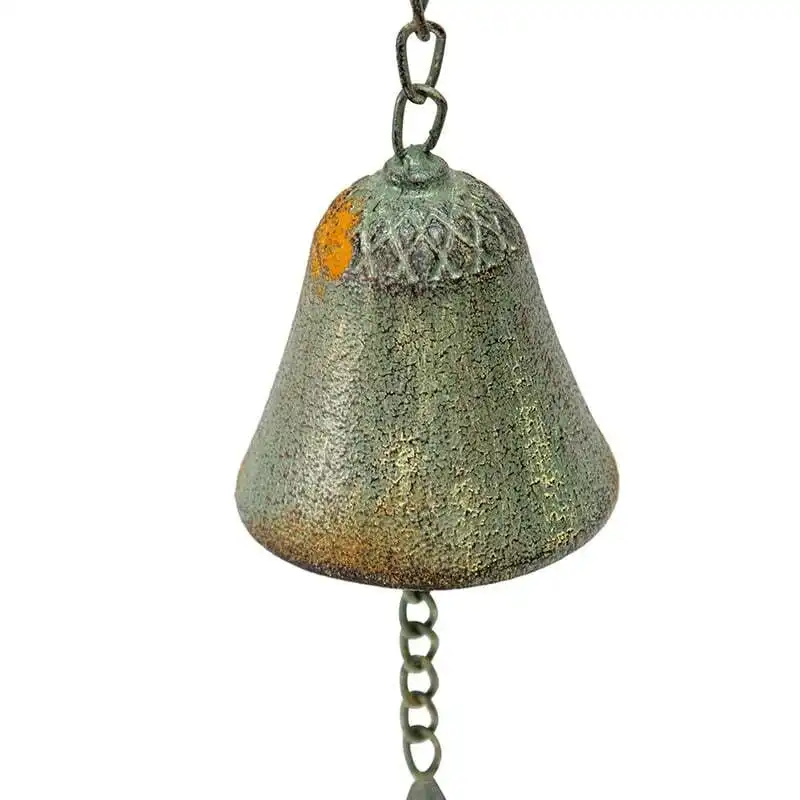 Willow & Silk Hanging 87cm Antique 3 Hearts Metal Bell Chime