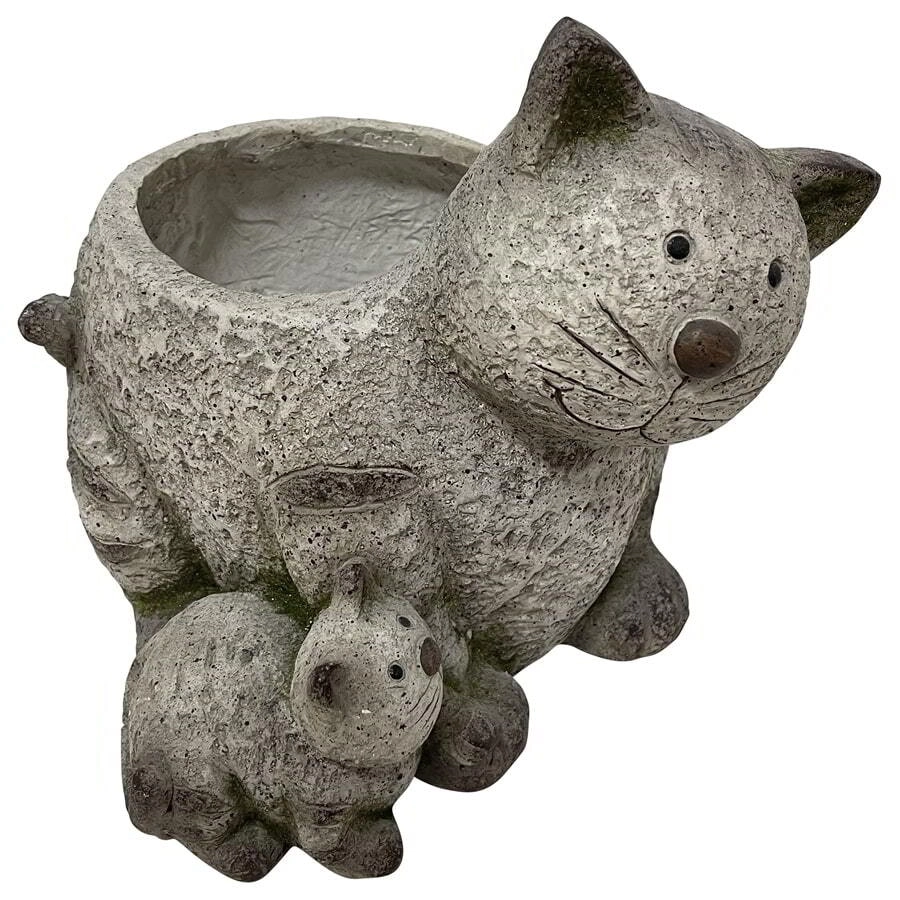 Animal Pot Cat with Kitten Planter